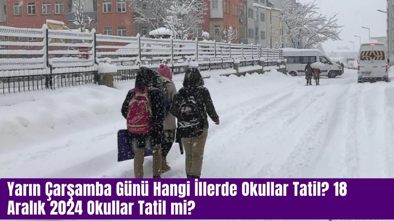 Yarın Çarşamba Günü Hangi İllerde Okullar Tatil? 18 Aralık 2024 Okullar Tatil mi?